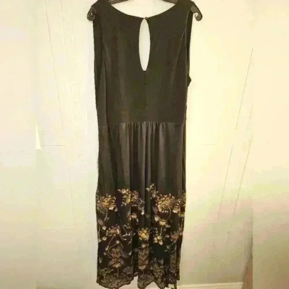 IGIGI Ekanta Black and Gold Beaded Maxi Sleeveless Empire Waist Dress  18/20 - Picture 3 of 16